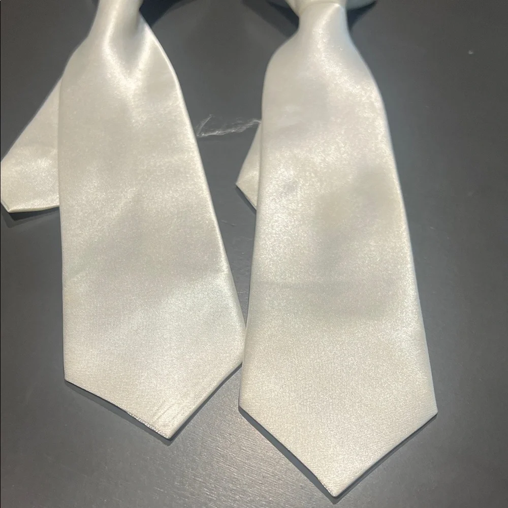 Elegant toddler white satin Ties